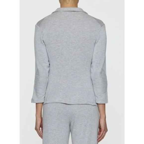 BLEUSALT white lensing modal ultra soft Schoolboy knit short blazer jacket top - Picture 6 of 10